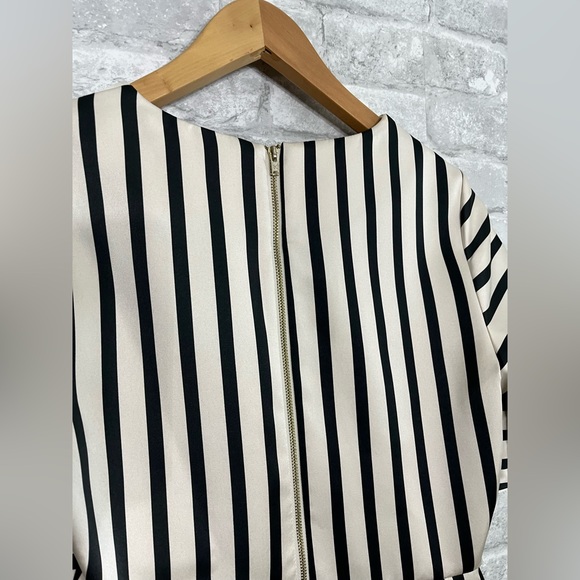 TOP SHOP - striped black white tailored fitted cocktail dress size US 4 - Picture 11 of 15